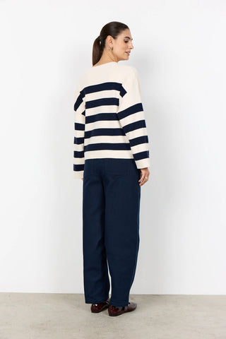 Soya Concept Kanita Stripe 36 Sweater | Navy