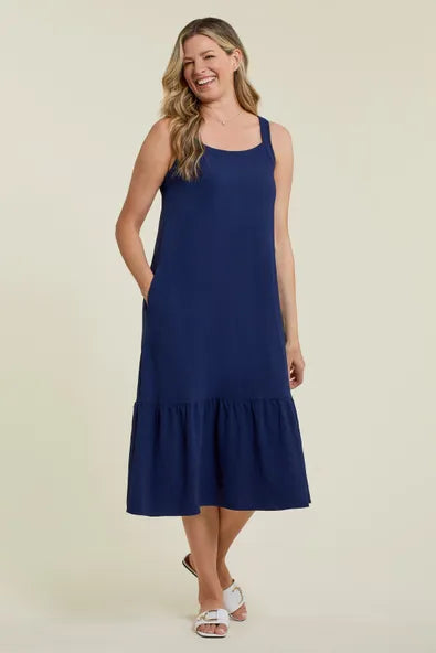 Navy blue hotsell flowy dress