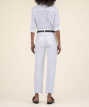 Kut Ashley High Rise Slouchy Barrel Straight Leg | Optic White