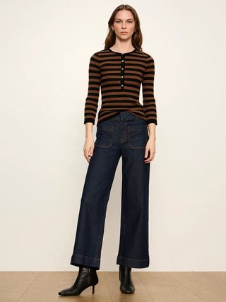 Sanctuary Selena Henley Top | Black-Brown