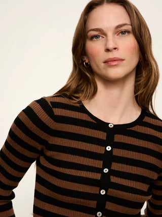 Sanctuary Selena Henley Top | Black-Brown