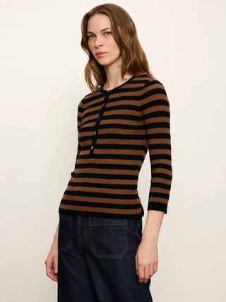 Sanctuary Selena Henley Top | Black-Brown