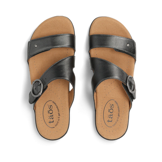 Taos Westside Sandal | Black Metallic + Champagne