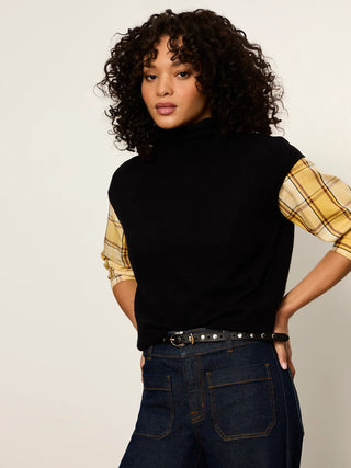 Sanctuary Mock Neck Sweater Shell | Black