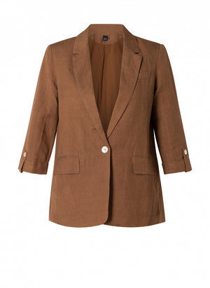 Yest Gitte Blazer | Faded Jade + Dark Brown