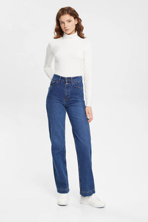 Esprit Roll Neck Long Sleeve Top | Off White