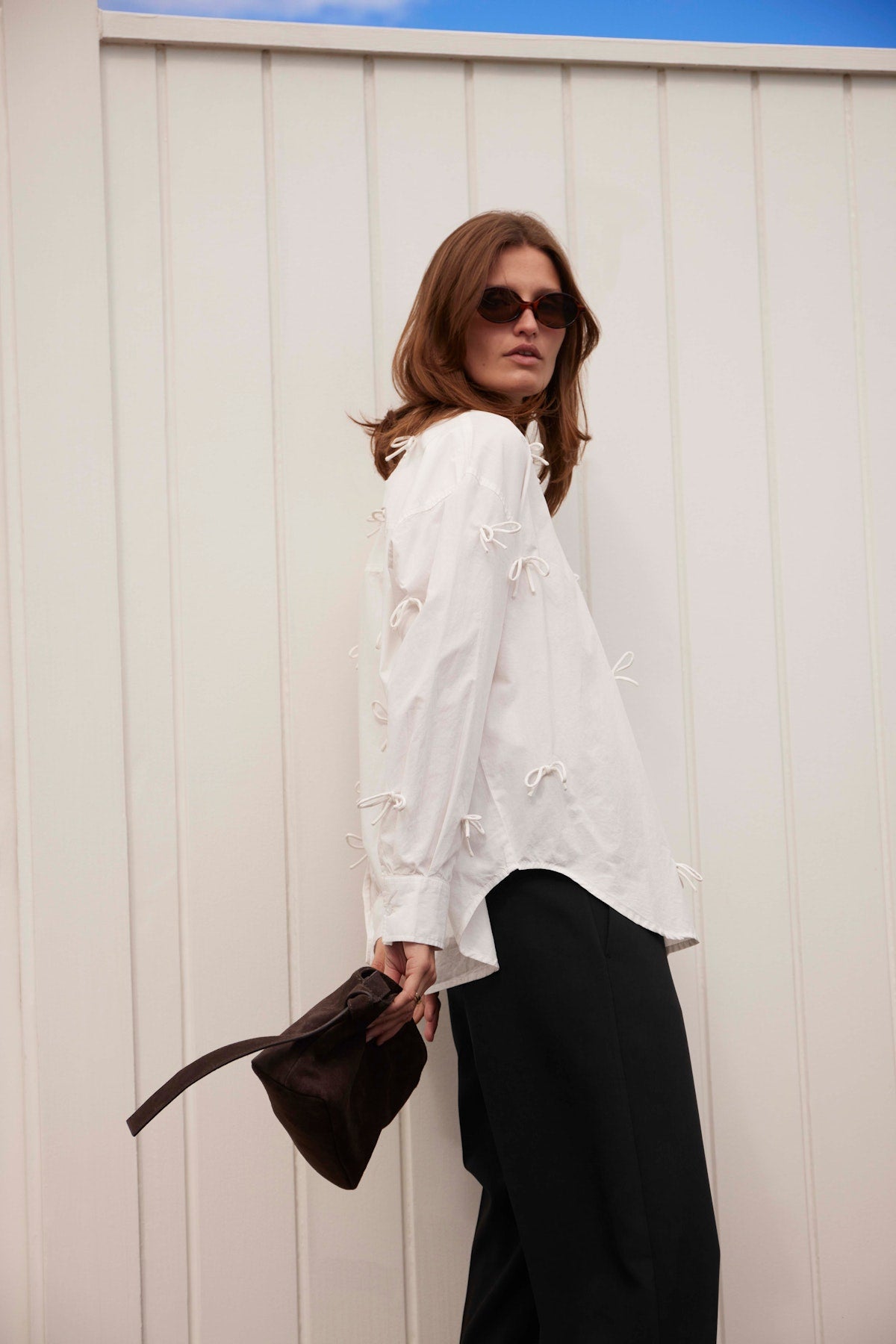 Soaked Joa Bow Shirt | White