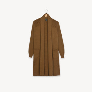 Pokoloko Long Cartier Alpaca Sweater| Camel, Black + Chai