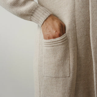 Pokoloko Long Cartier Alpaca Sweater| Camel, Black + Chai