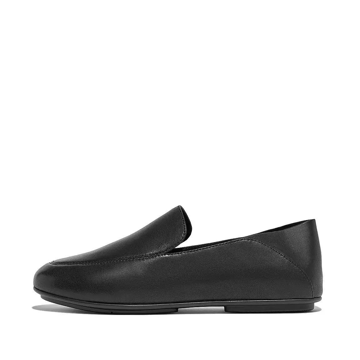 Fit Flop Allegro Crush Back Leather Loafers Black Stone Fancy That The Roundstone