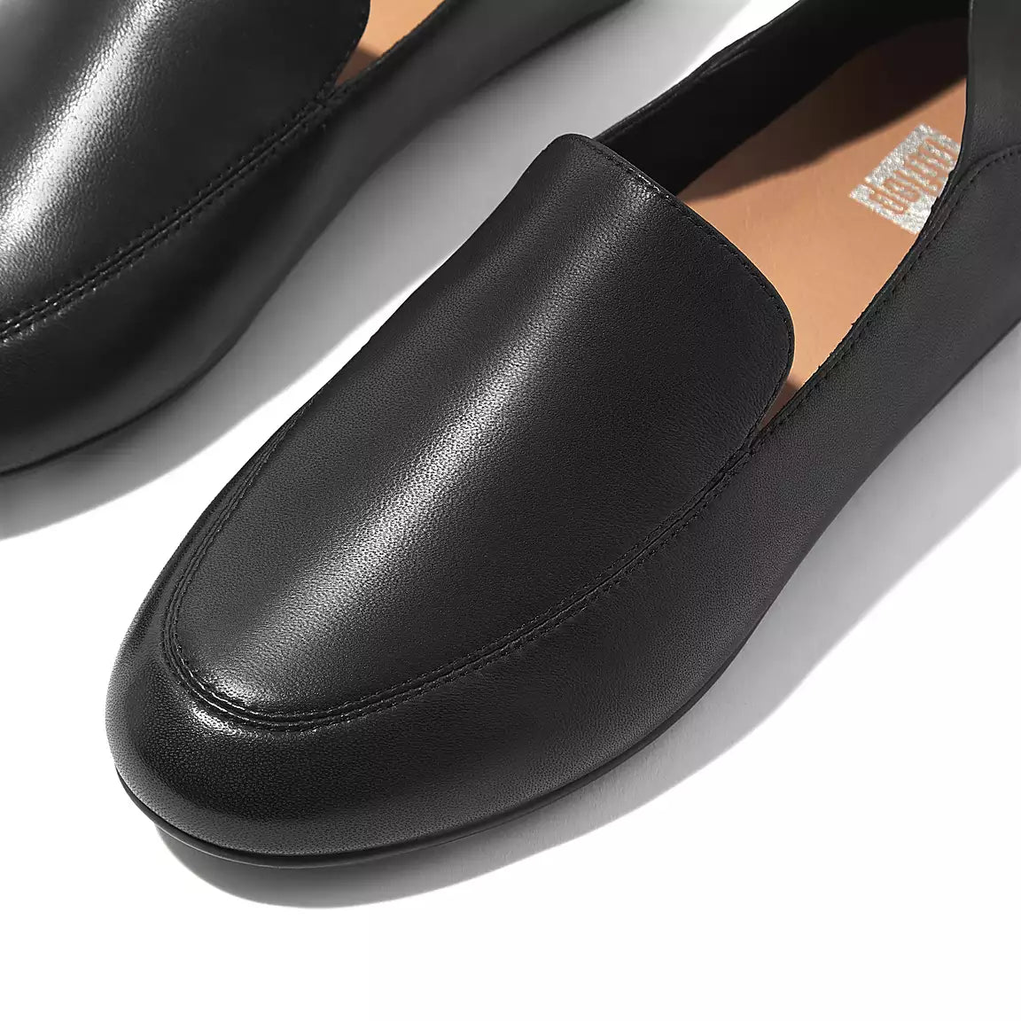 Fit Flop Allegro Crush Back Leather Loafers Black Stone Fancy That The Roundstone