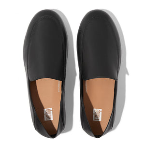Fit Flop Allegro Crush-Back Leather Loafers | Black + Stone