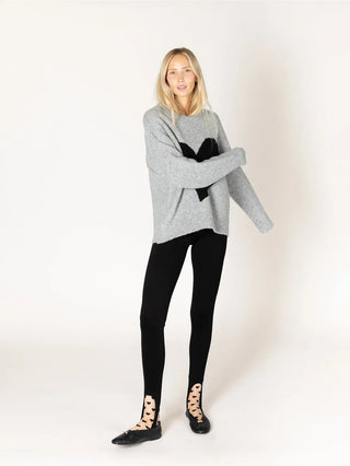 Lyla & Luxe Heart Crew Pullover | Grey
