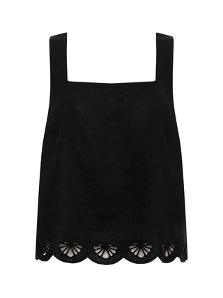 Sanctuary Almost There Linen Top | Black