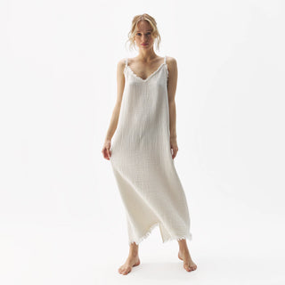 Pokoloko Crinkle Strappy Dress | Cream + Black