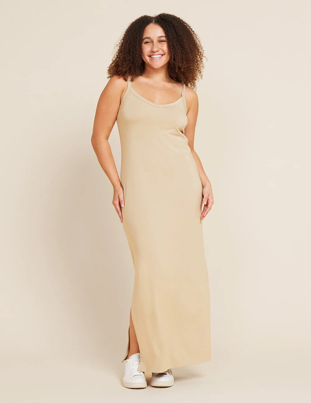 Beige slip dress cheap