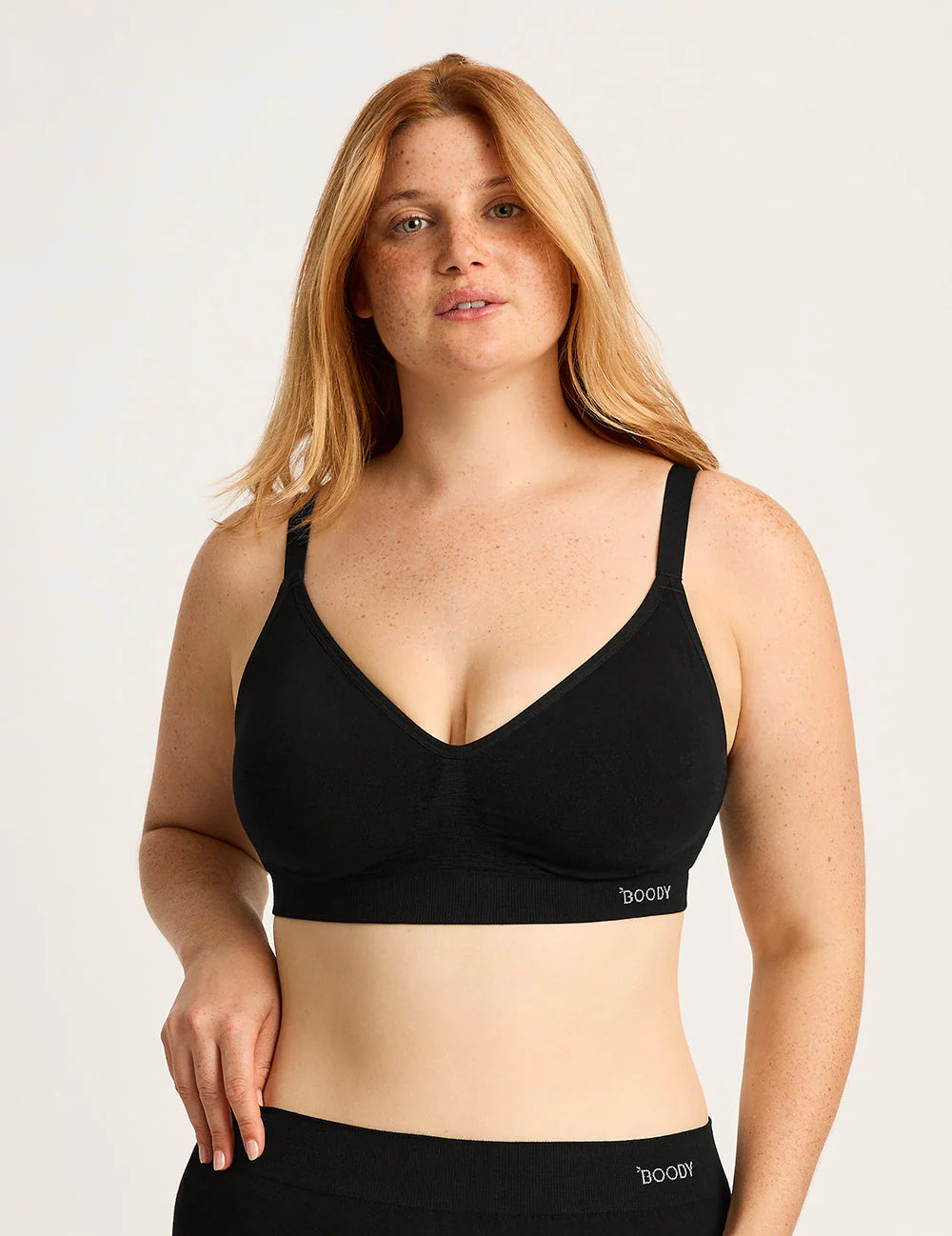 Boody Wireless Full Bust T-Shirt Bra | Shell + Black