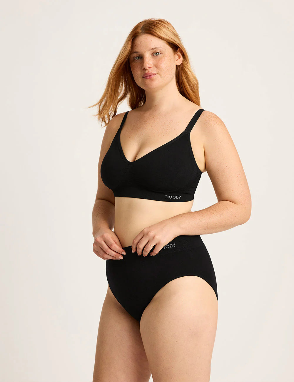 Boody Wireless Full Bust T-Shirt Bra | Shell + Black