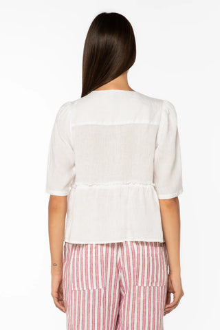 Velvet Heart Bevie Top | White + Persimmon