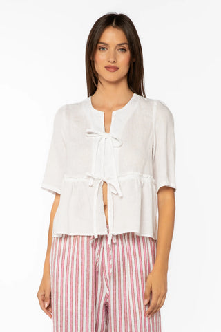 Velvet Heart Bevie Top | White + Persimmon