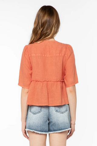 Velvet Heart Bevie Top | White + Persimmon