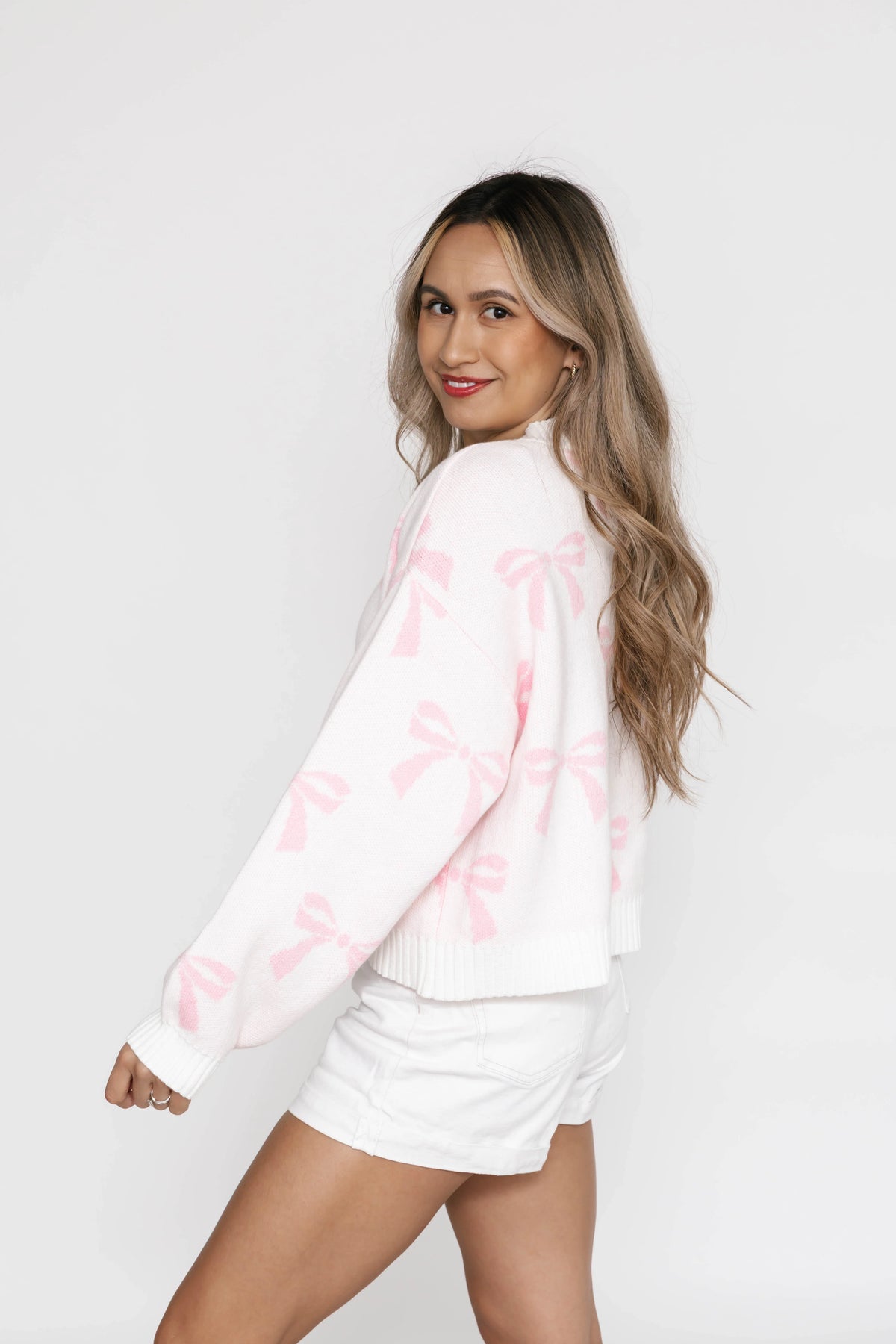 Smash & Tess Bow Cardigan | Pink + Purple