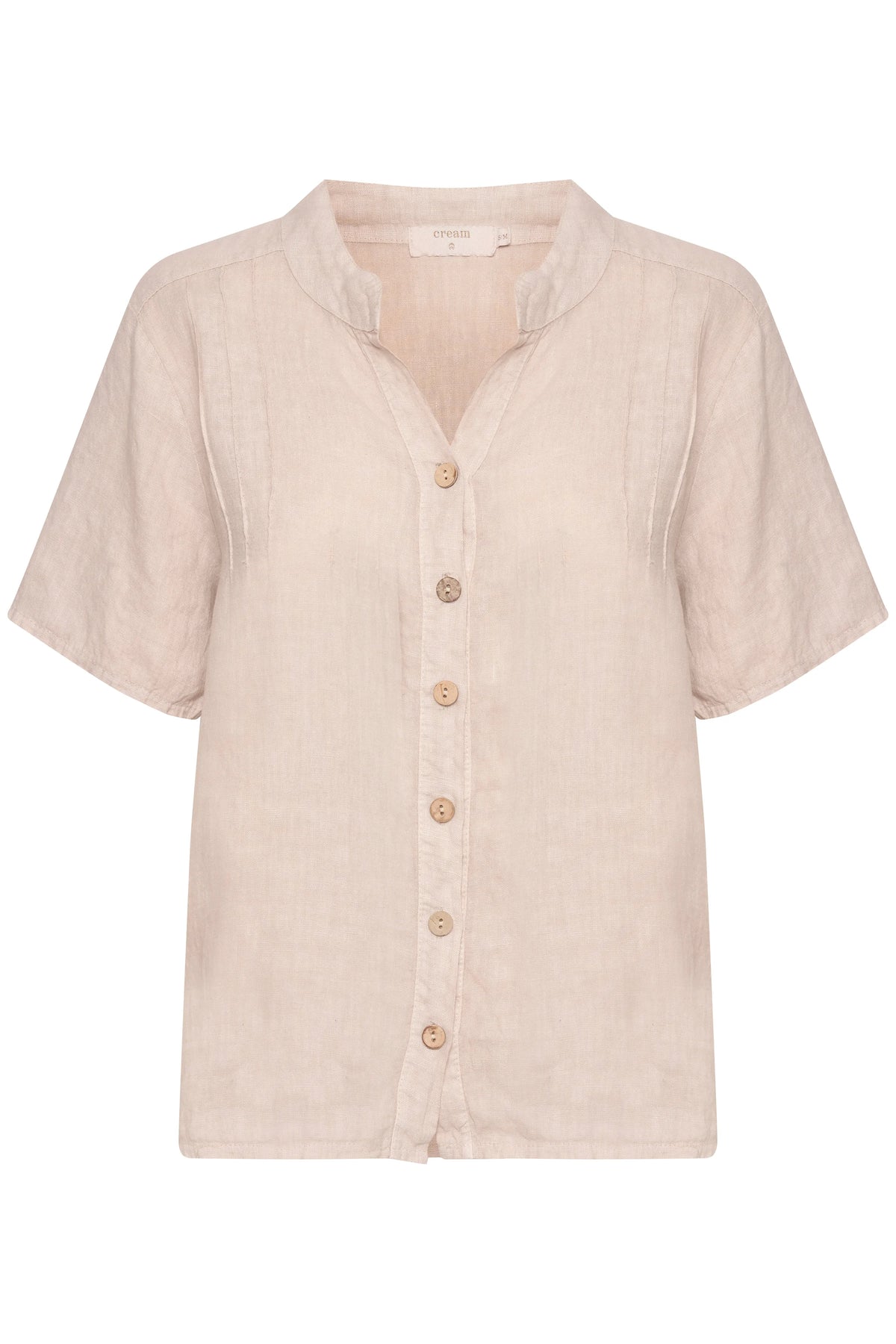 Cream 100% Linen Bellis Shirt | Black + Sand