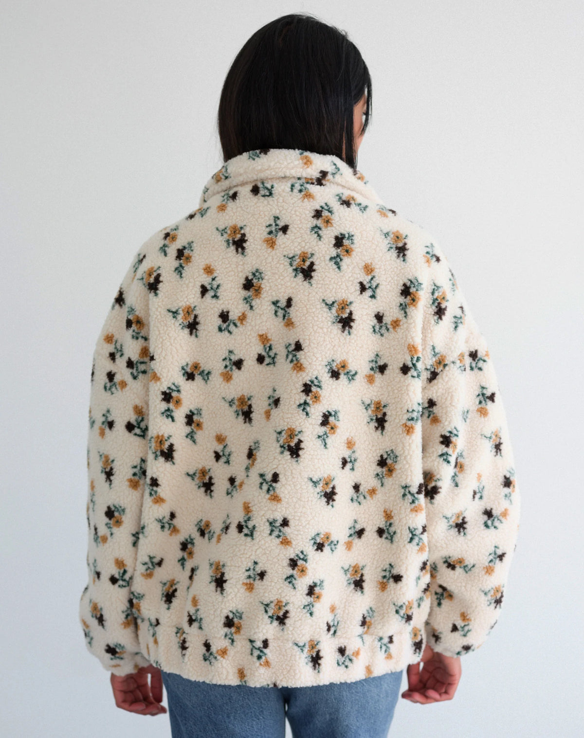 Brunette the Label Floral Sherpa Jacket