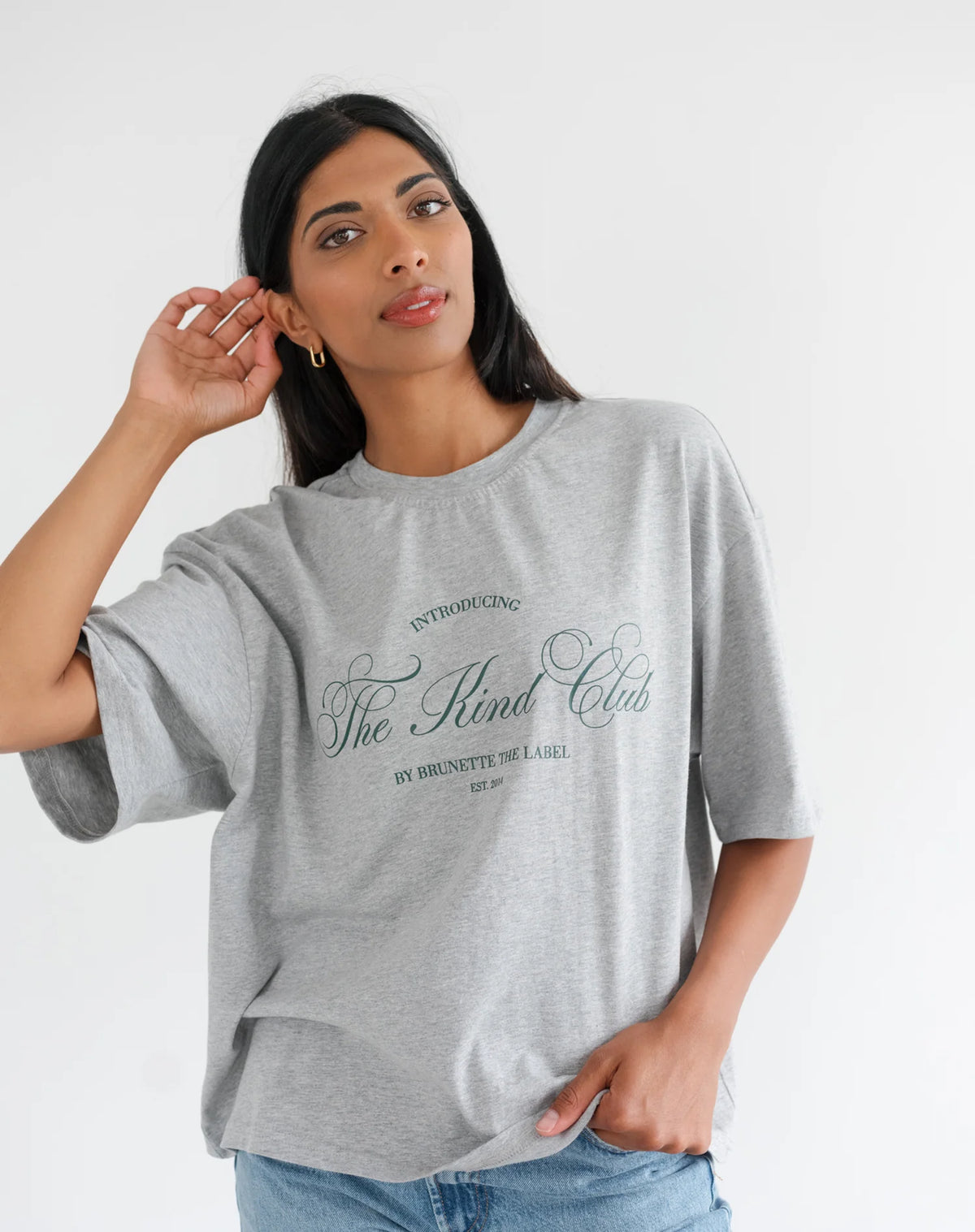 Brunettet the label Kind Club Boxy Tee | Grey