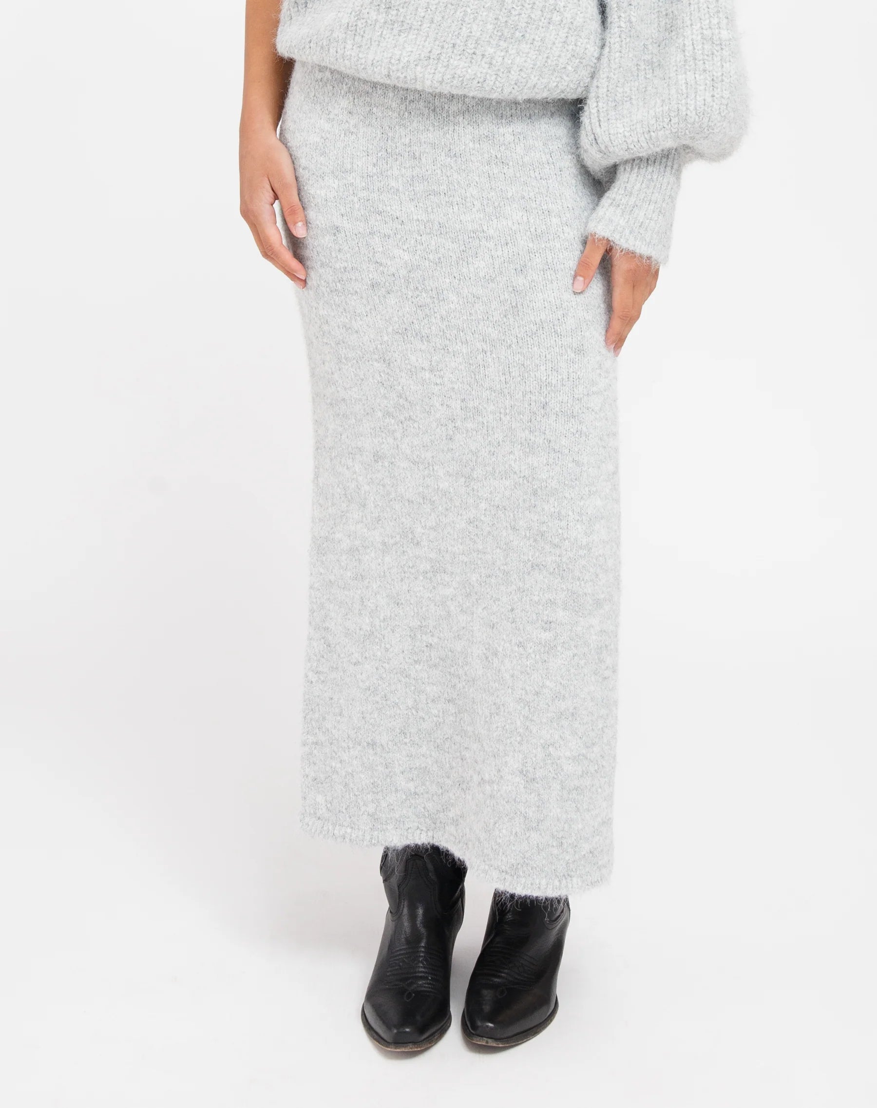 Brunette The Label Victoria Knit Skirt | Grey