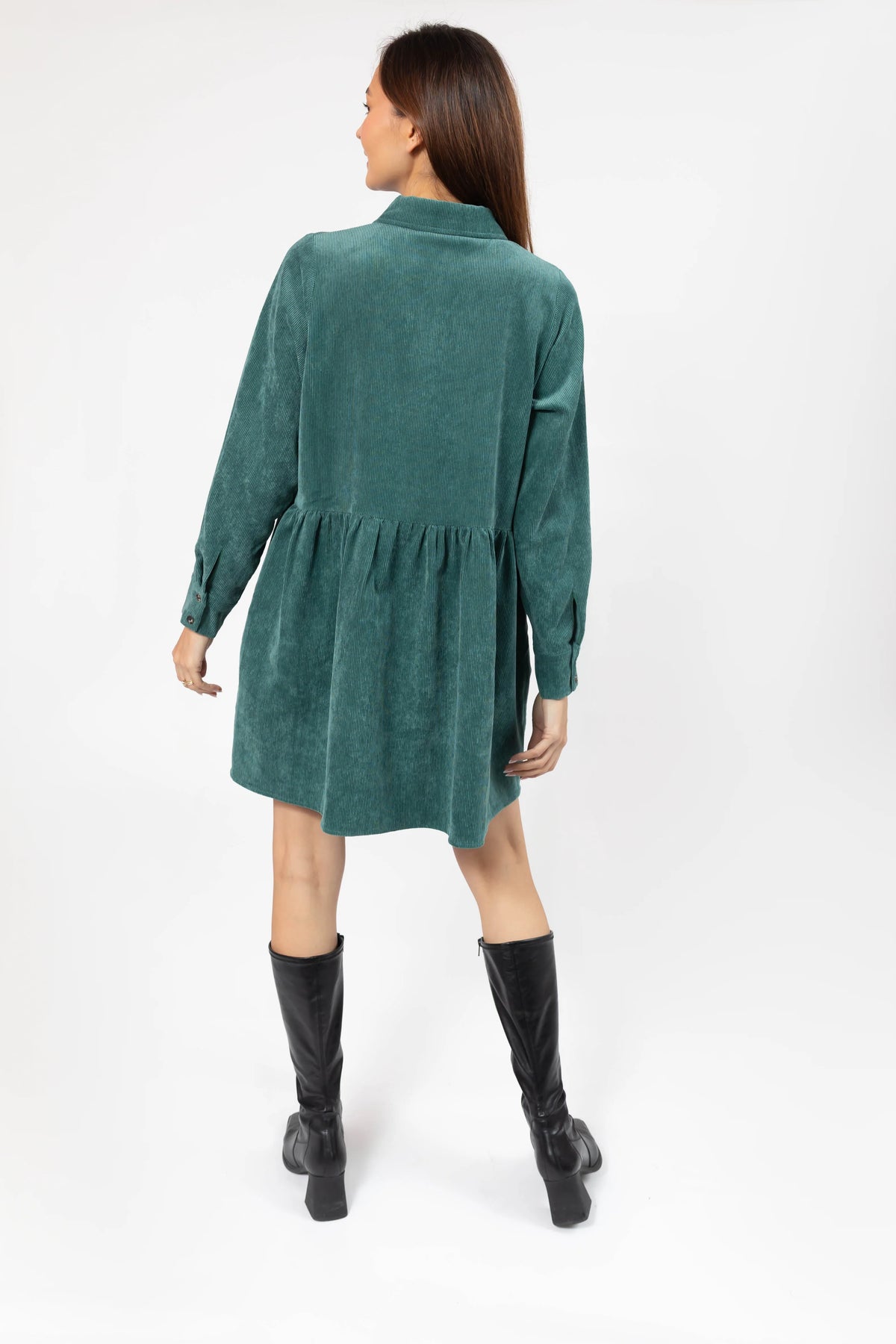 Smash & Tess Calista Corduory Mini Dress | Green