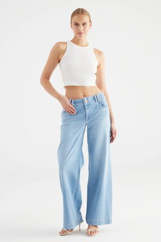 Cup of Joe Carlotta Midwest Full Length Wide Jeans | Light Blue