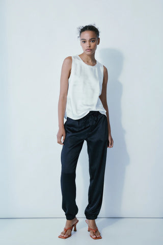 Melissa Nepton Cary Satin Jogger | Black