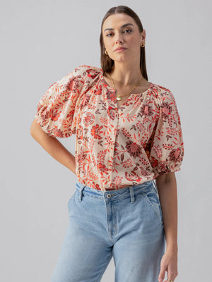 Sanctuary Bubble Sleeve Boho Blouse | Pacific Light