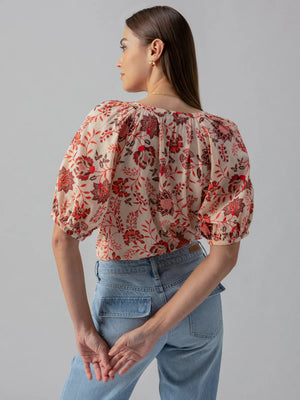 Sanctuary Bubble Sleeve Boho Blouse | Pacific Light