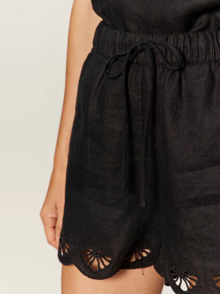 Sanctuary Almost There Linen Shorts | Black