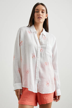 Rails Charli Shirt | Hibiscus Embroidery