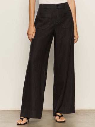 Sanctuary The Linen Marine Wide Leg Pant | Timber + Black