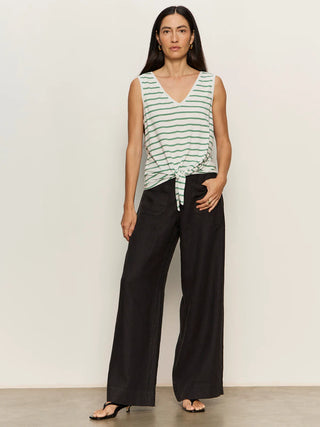 Sanctuary The Linen Marine Wide Leg Pant | Timber + Black