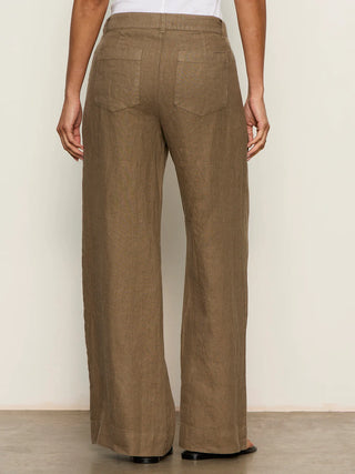 Sanctuary The Linen Marine Wide Leg Pant | Timber + Black