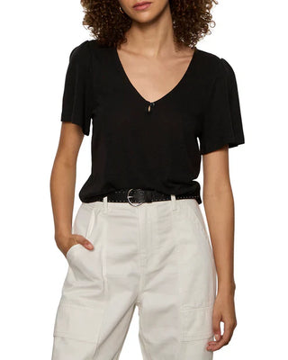 Sanctuary Keyhole Flutter Tee | Black