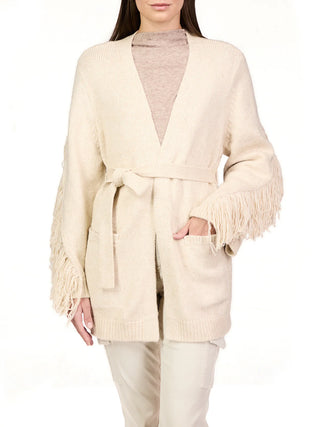 Sanctuary Fringe Belted Cardi | Oat