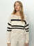 Sanctuary Sporty Stripe Open Knit Sweater | Natural