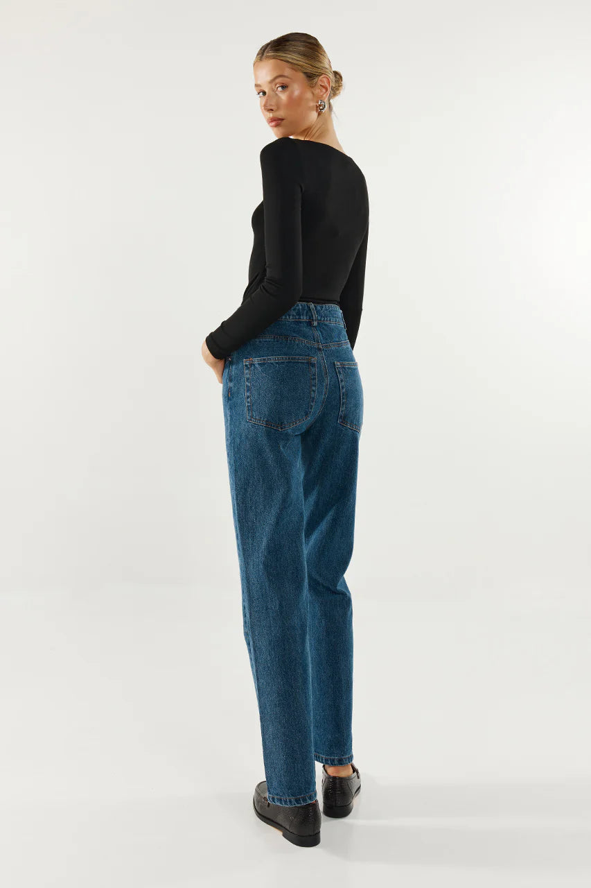 Madison The Label Caden Top | Shiraz, Black & White