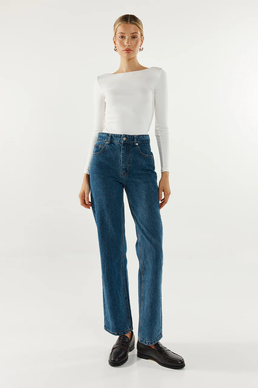 Madison The Label Caden Top | Shiraz, Black & White