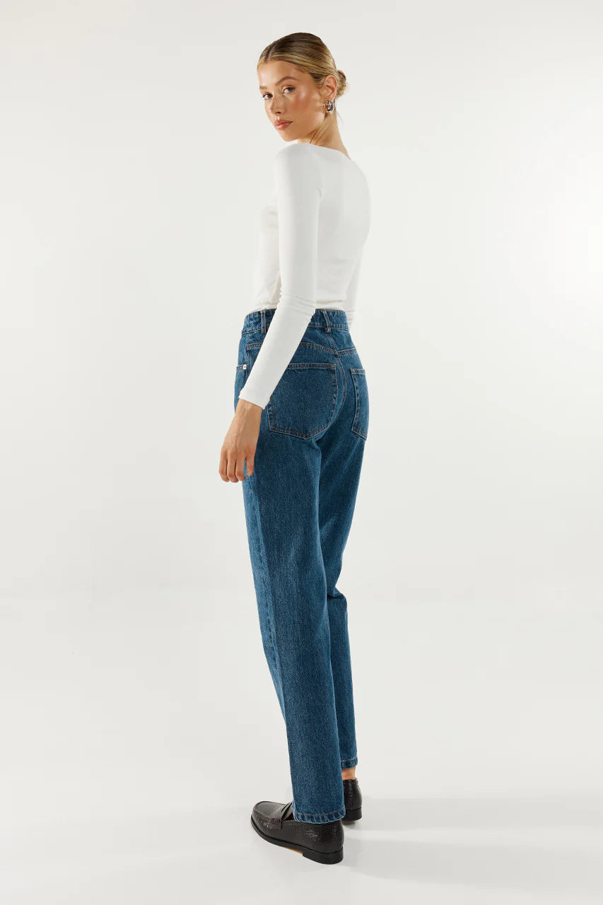 Madison The Label Caden Top | Shiraz, Black & White