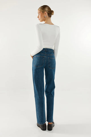 Madison The Label Caden Top | Shiraz, Black & White