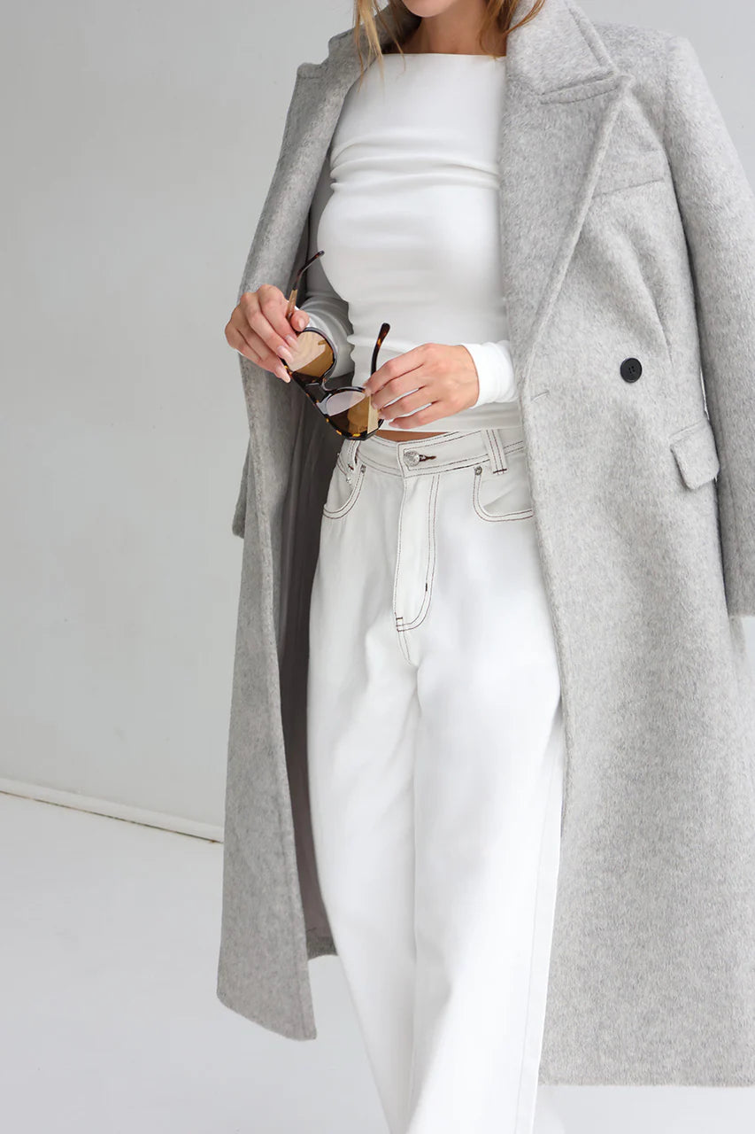 Madison The Label Caden Top | Shiraz, Black & White