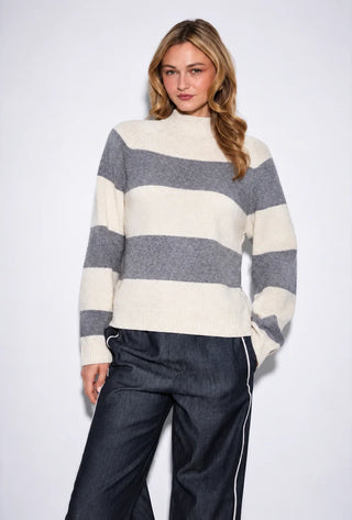 John + Jenn Edison Sweater | Grey Stripe