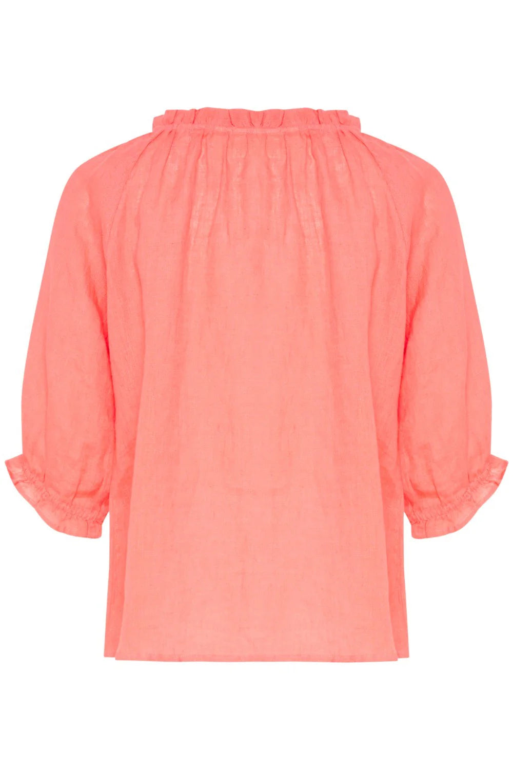 Cream Bellis 100% Linen Lace Blouse | Rose + Black